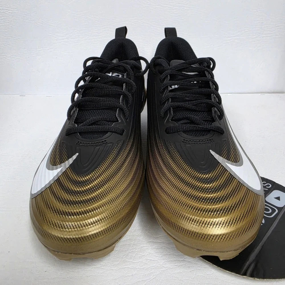 Nike Air Vapor Speed 3 Football Cleats Black Gold FB3303-003 Men's Size 10.5
